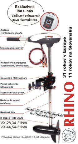 Elektrický lodní motor Rhino VX 44 9925054 - Elektrický lodný motor Rhino VX Elektrický lodní motor Rhino VX 44 9925054 - Elektrický lodný motor Rhino VX