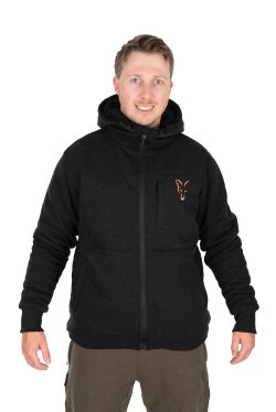 Fox Collection Sherpa Jacket Black & Orange Fox Collection Sherpa Jacket Black & Orange
