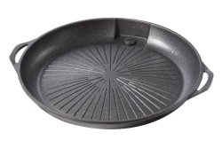 Litinový grilovací rošt s výpustí průměr 34cm Litinový grilovací rošt s výpustí průměr 34cm