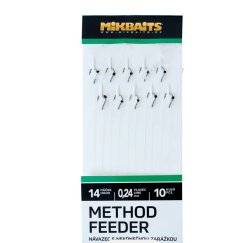 Mikbaits Method Feeder Návazce s nekonečnou zarážkou č.14 - 10 ks