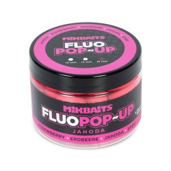 Mikbaits Plovoucí fluo boilie 150ml Jahoda - 18mm Mikbaits Plovoucí fluo boilie 150ml Jahoda - 18mm