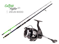 ZFISH Combo Prut Catfish Fighter 2,85m/100-300g + Naviják Zeus ZX 8000