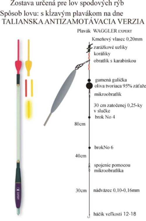 Balzový splávek (waggler) 1ld+1,0g/26cm