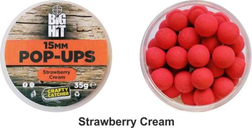 Boilies pop up Crafty Catcher Big Hit 15mm / 35g Strawberry Cream