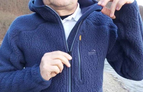 Bunda s kapucí TEDDY - Modrý vel.XXXL