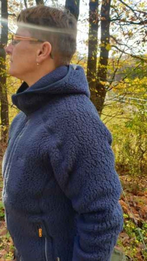 Bunda s kapucí TEDDY - Modrý vel.XXXL