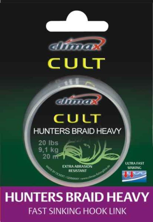 CLIMAX šňůra-HUNTERS BRAID HEAVY-Weed-30lb/14,5kg/20m