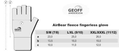 Fleece rukavice AirBear bez prstů vel.L/XL