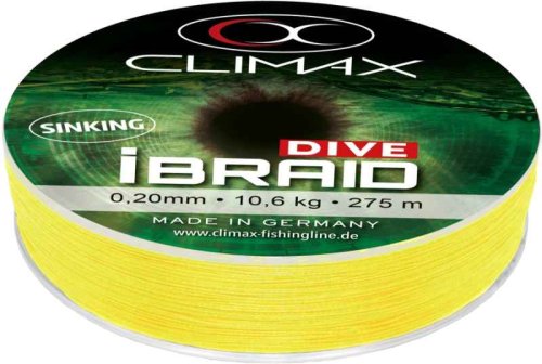 Potápivá šňůra iBraid DIVE žlutá 135m 0,10mm 4,1kg