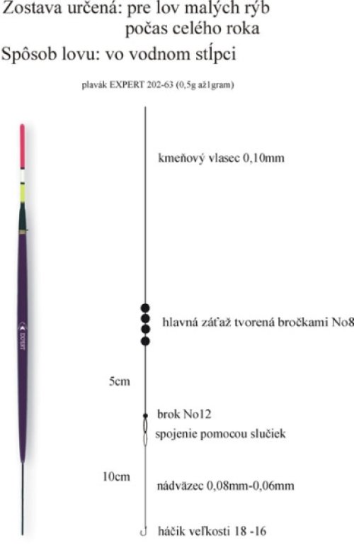 Rybářský balzový splávek (pevný) 1,5g/18cm