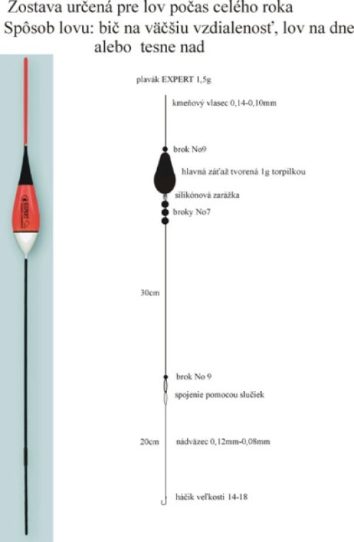Rybářský balzový splávek (pevný) 2,5g/26cm