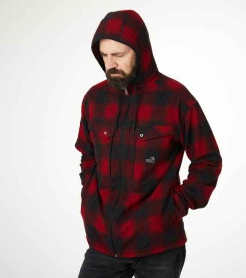 Zateplené bunda Geoff Anderson Ezmar2+ s kapucí - dlouhý rukáv červená