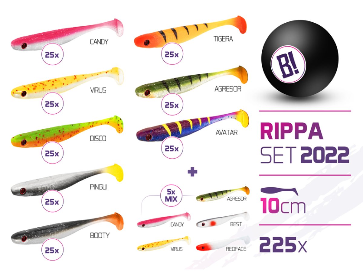 Sada nástrah BOMB Rippa barvy 2022 10cm / 225ks