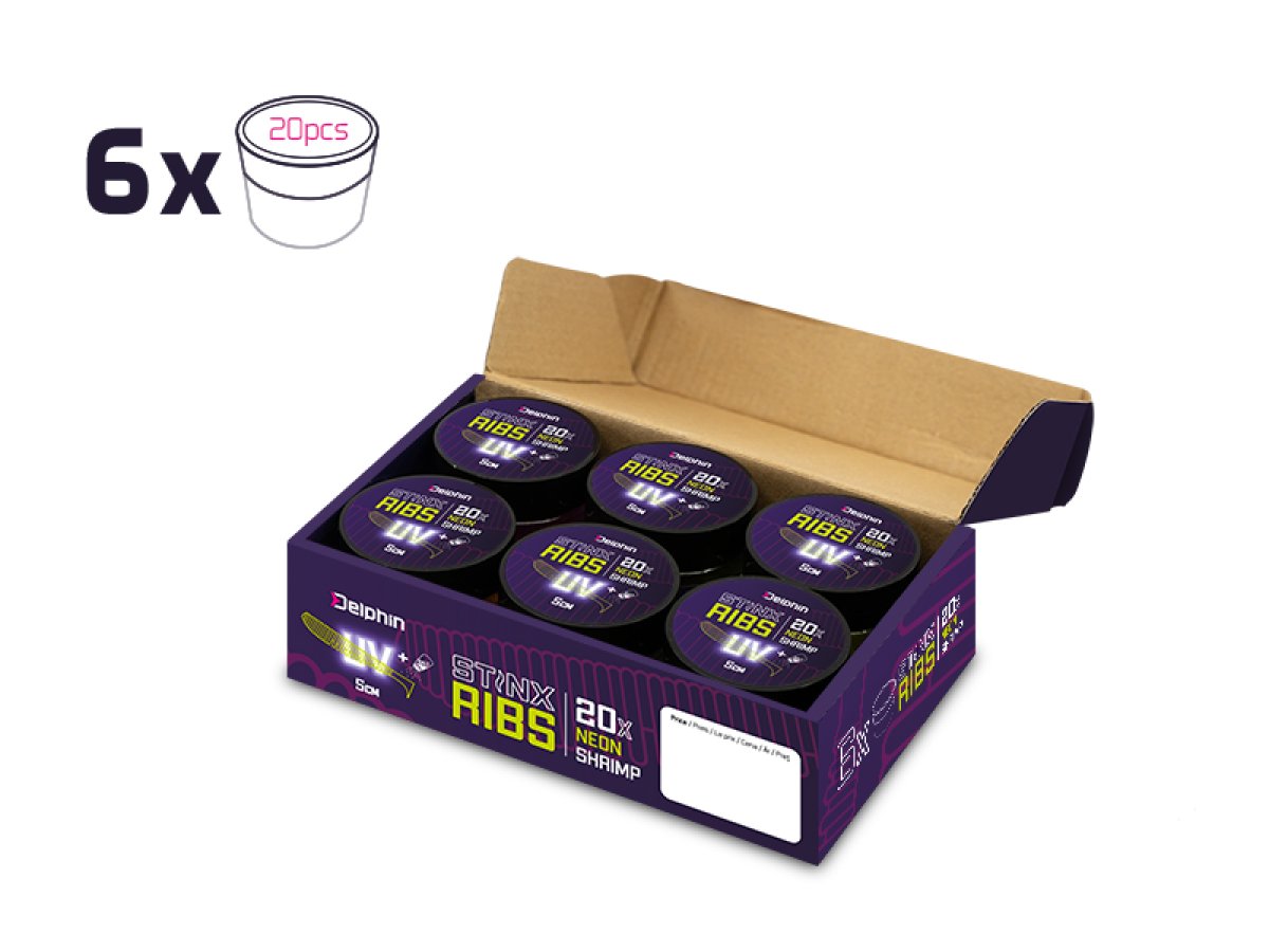 Umělá nástraha Delphin B! StinxRIBS Shrimp / 20ks