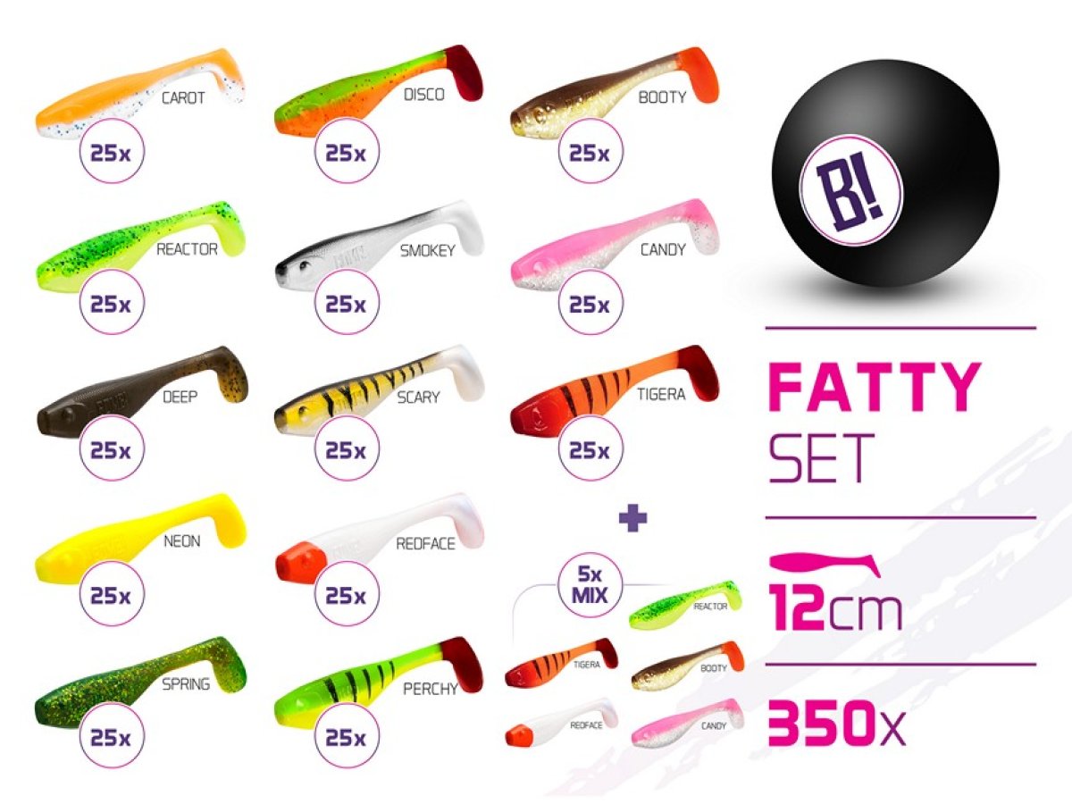 Sada nástrah BOMB Fatty 12cm / 350ks