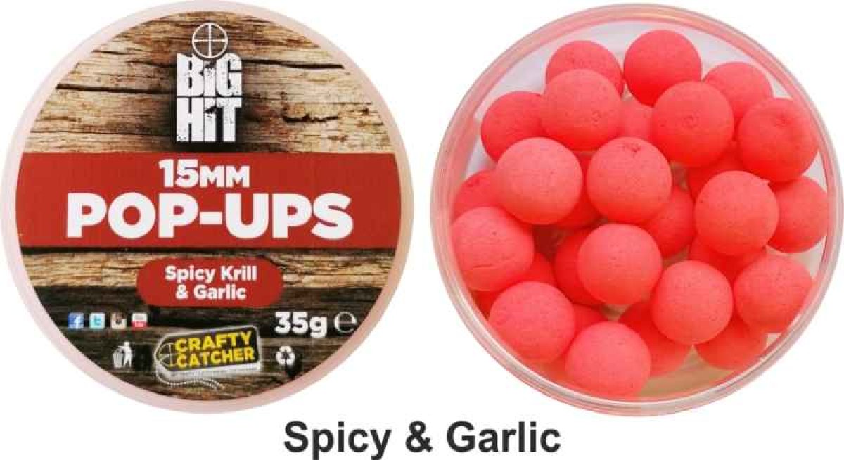 Boilies pop up Crafty Catcher Big Hit 15mm / 35g Strawberry Cream Boilies pop up Crafty Catcher Big Hit 15mm / 35g Strawberry Cream