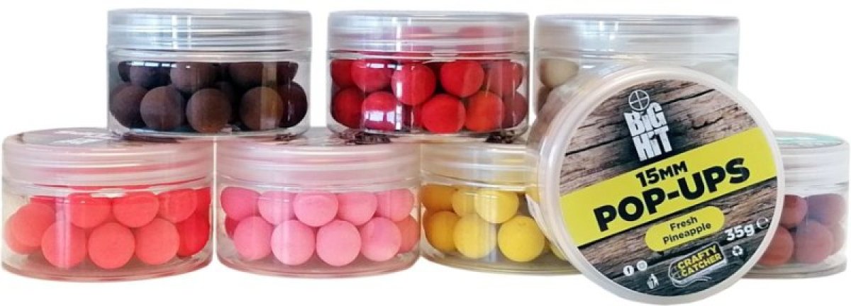 Boilies pop up Crafty Catcher Big Hit 15mm / 35g Strawberry Cream Boilies pop up Crafty Catcher Big Hit 15mm / 35g Strawberry Cream