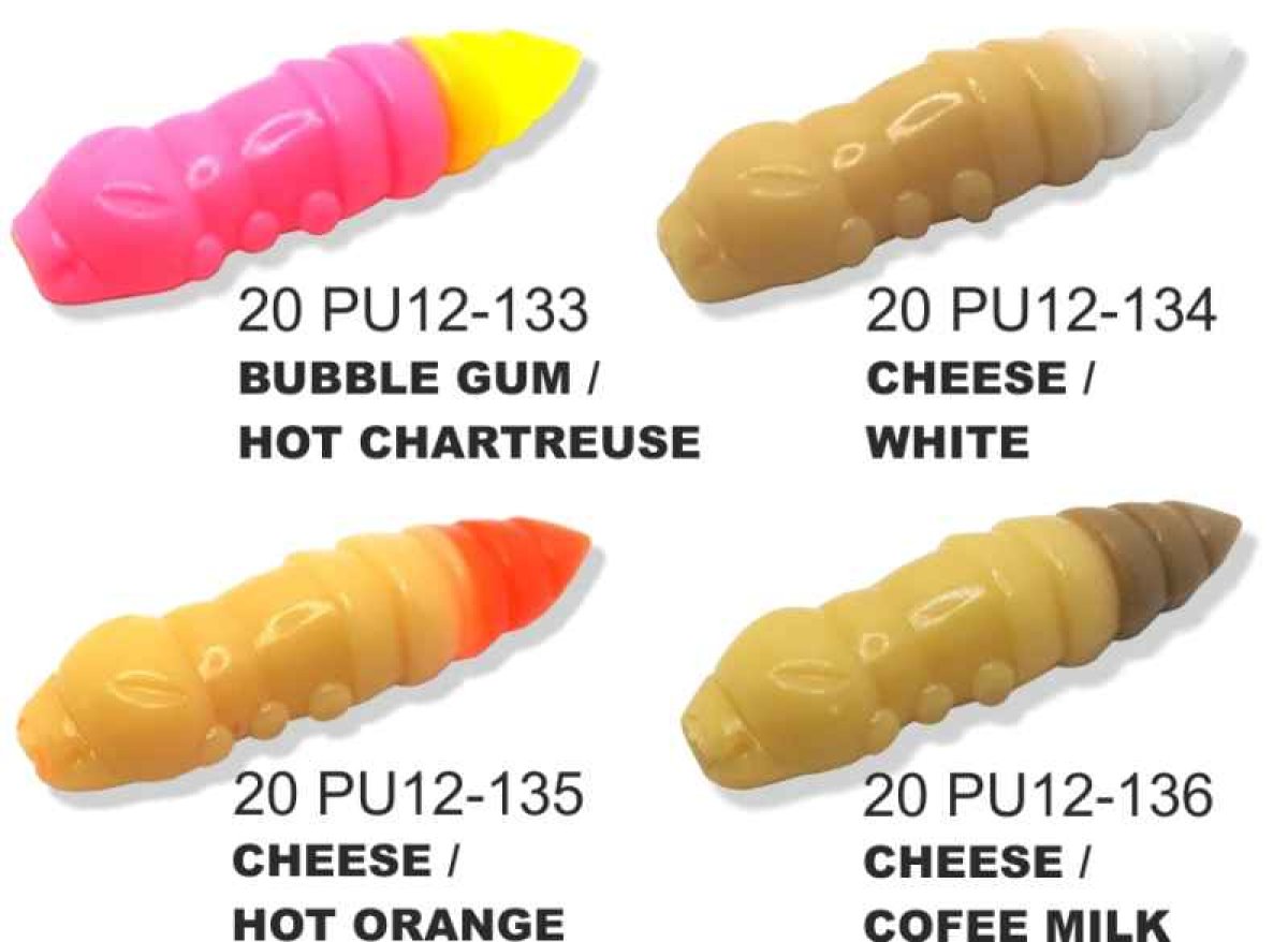 Dipované umělé nástrahy Pupa 30mm / 10ks Bubble Gum / Hot Chart Dipované umělé nástrahy Pupa 30mm / 10ks Bubble Gum / Hot Chart