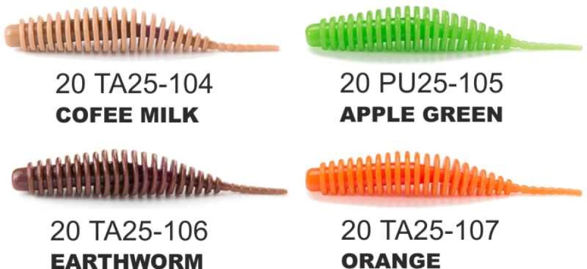 Dipované umělé nástrahy Tanta 63mm / 8ks Orange Dipované umělé nástrahy Tanta 63mm / 8ks Orange