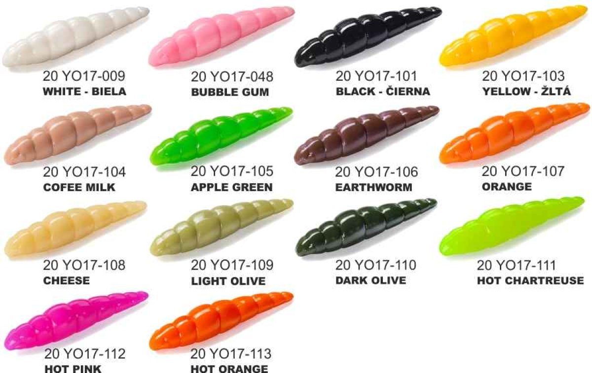 Dipované umělé nástrahy Yochi 43mm / 8ks Dark Olive Dipované umělé nástrahy Yochi 43mm / 8ks Dark Olive