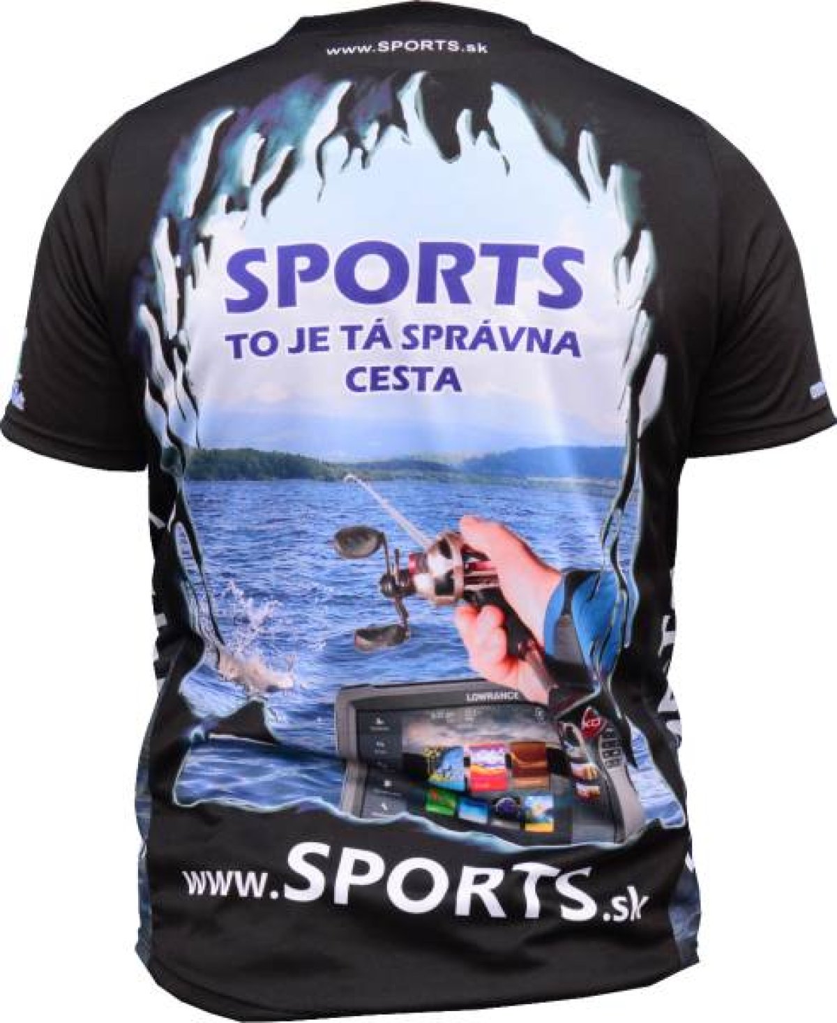 Dres SPORTS s logem ryby - černé