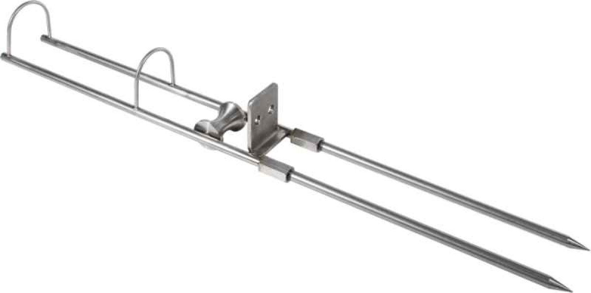 Exclusive nerezový držák prutu s kladkou skládací 75/45cm