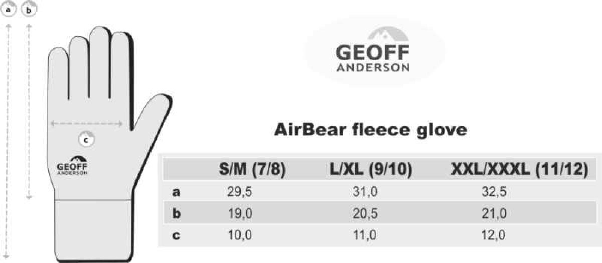 Fleece rukavice AirBear vel.XXL/XXXL Fleece rukavice AirBear vel.XXL/XXXL