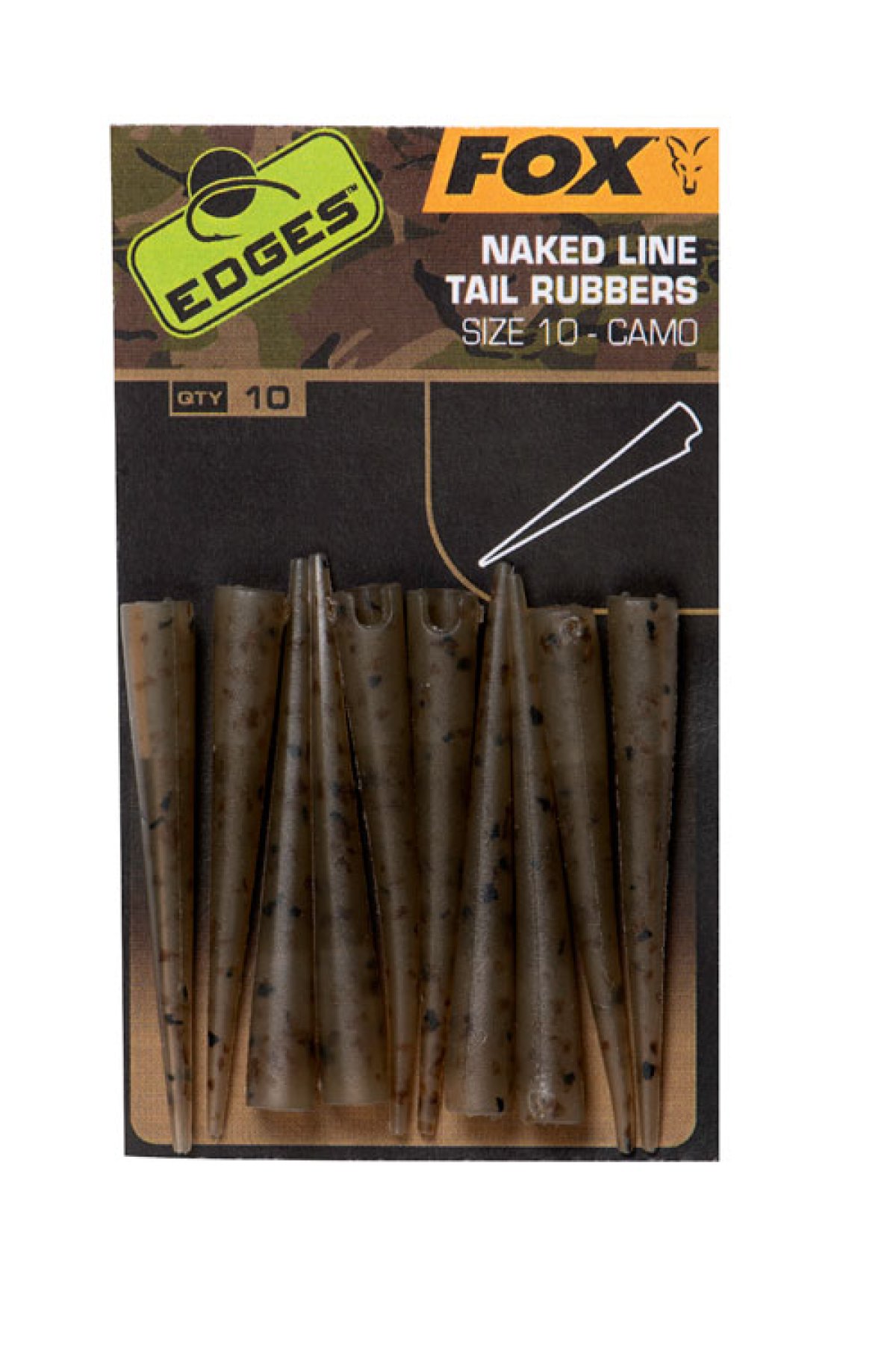 Fox EDGES™ Camo Naked Line Tail Rubbers Sz 10