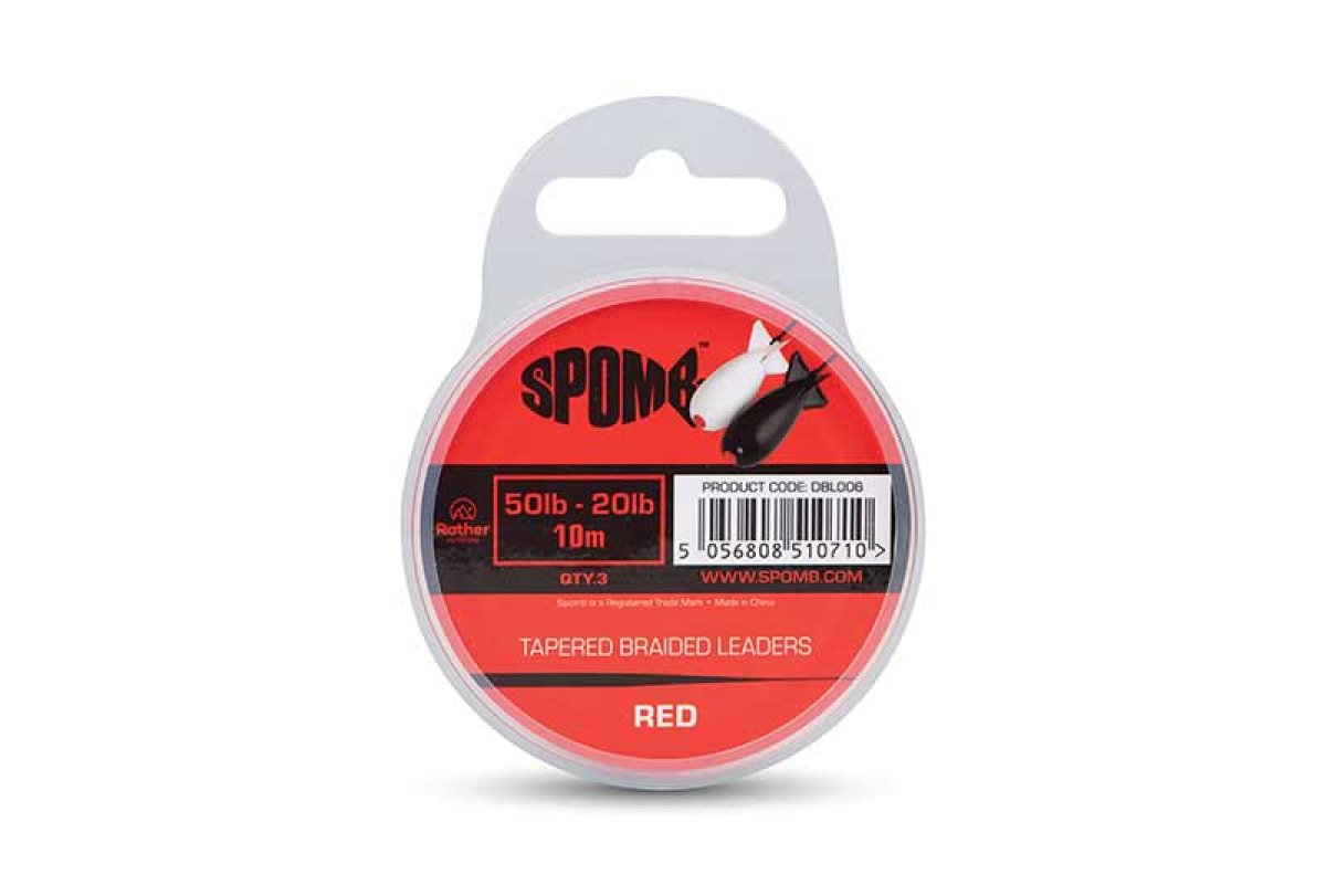 Fox Spomb Tapered Braided Leaders Red & Black