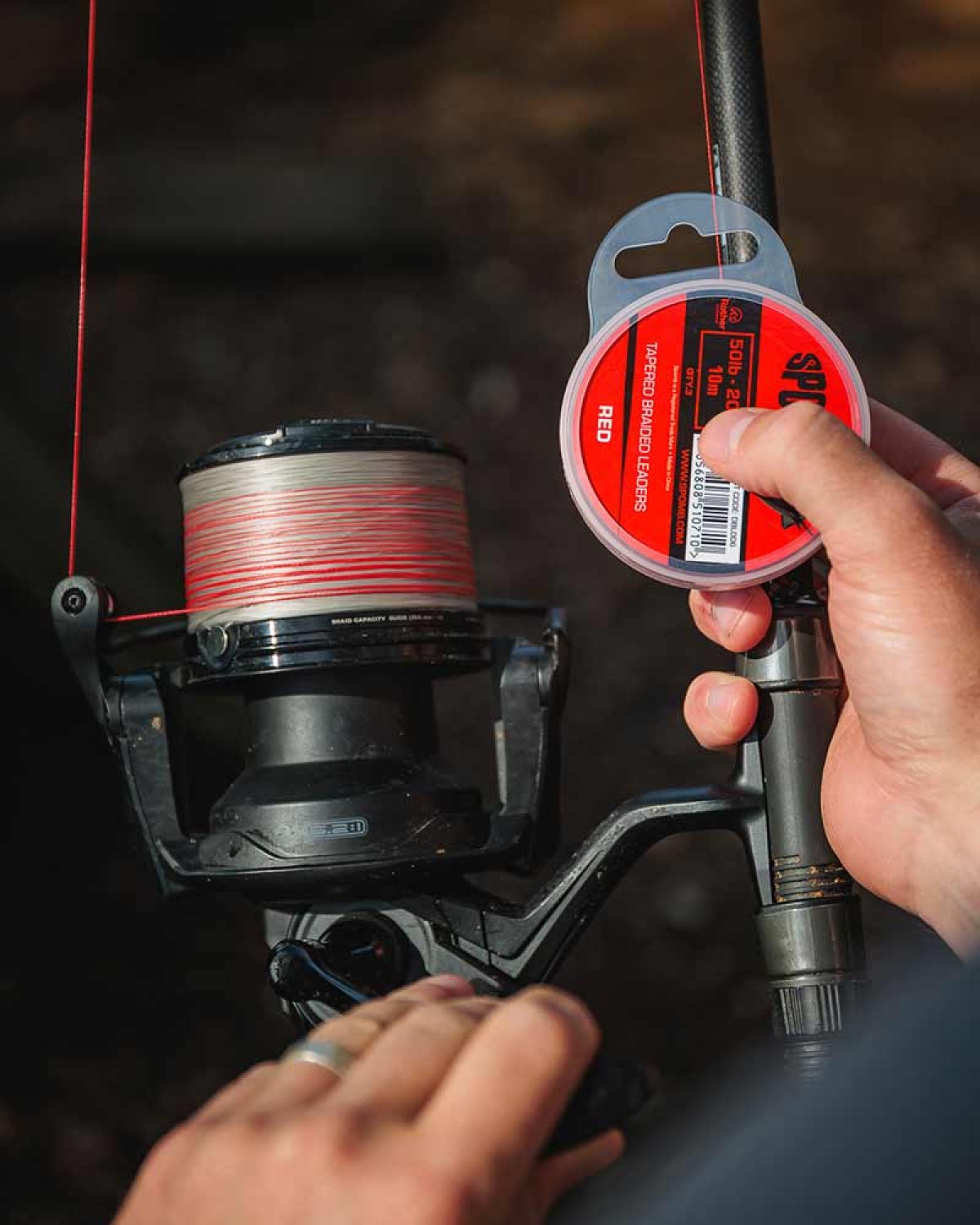 Fox Spomb Tapered Braided Leaders Red & Black