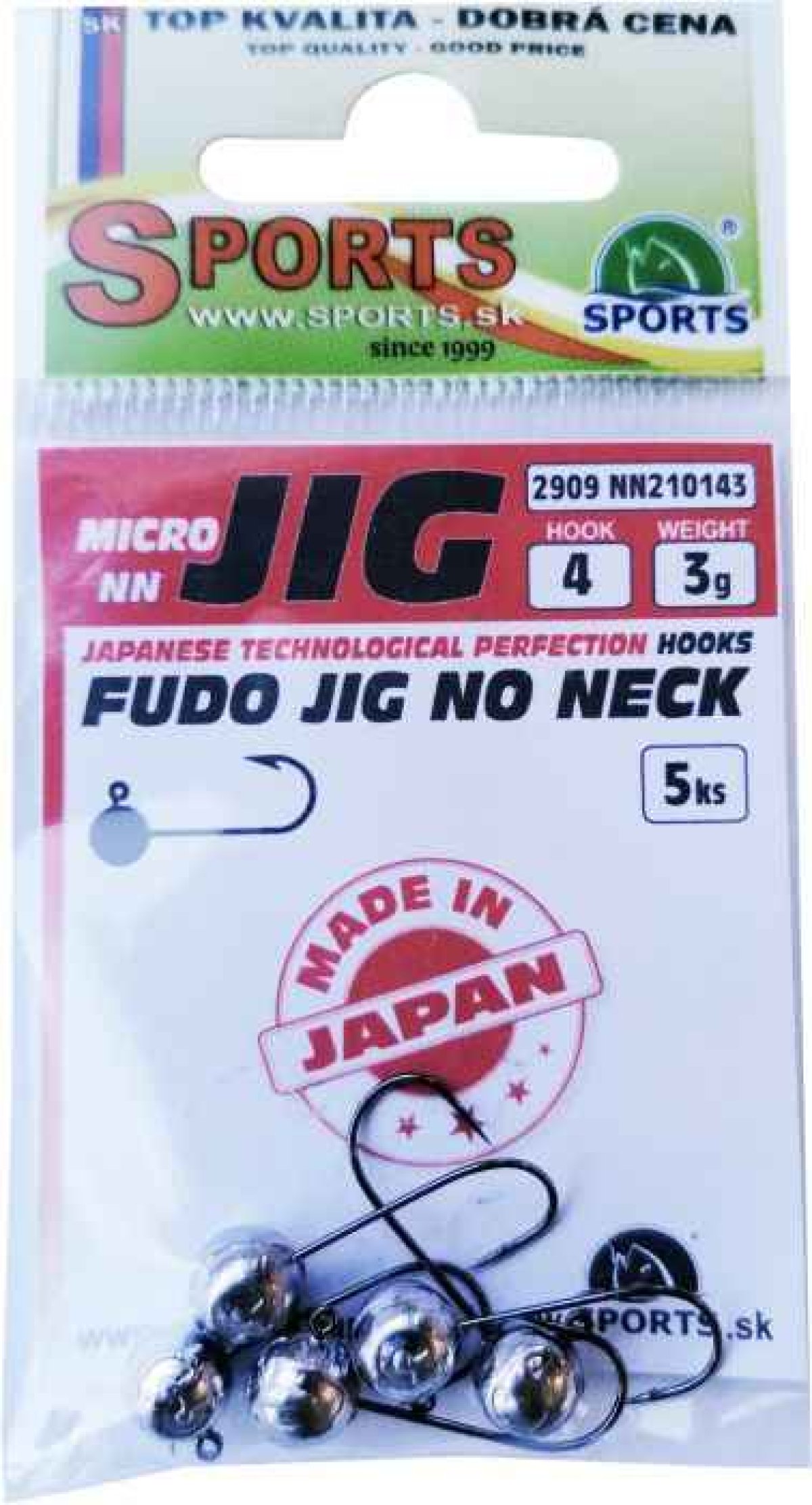 Fudo JIG bez nálitku č.2 balení 5ks 1g