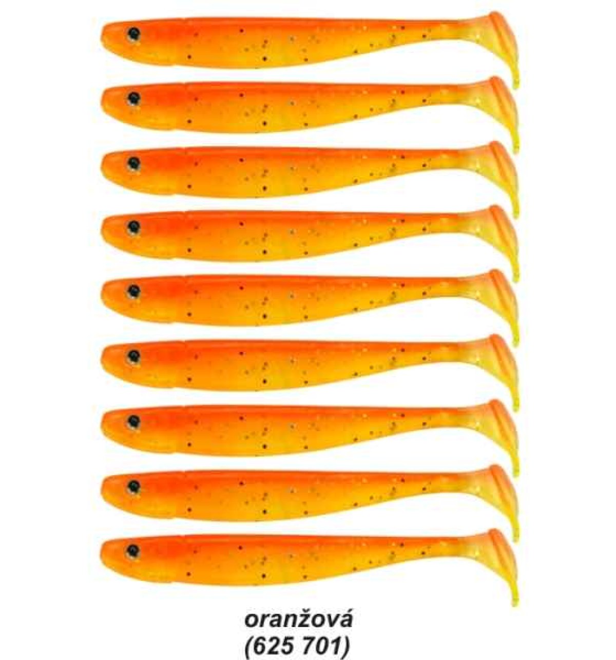 Gumové nástrahy Senschu 7,5cm, bal. 9ks, UV Oranžová
