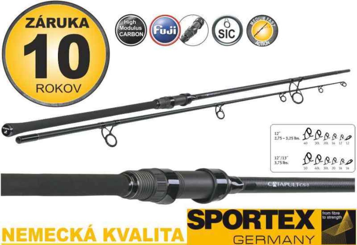 Kaprové pruty Sportex Catapult CS-3 Carp 2-díl 2ks: 12ft 3,00lbs, 366cm M80 Kaprové pruty Sportex Catapult CS-3 Carp 2-díl 2ks: 12ft 3,00lbs, 366cm M80