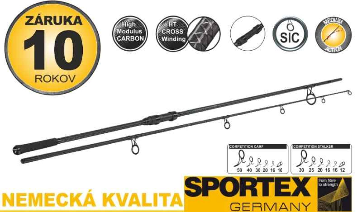 Kaprové pruty SPORTEX Competition Carp CS-4 2-díl 2ks: 12ft/2,75lbs. M80