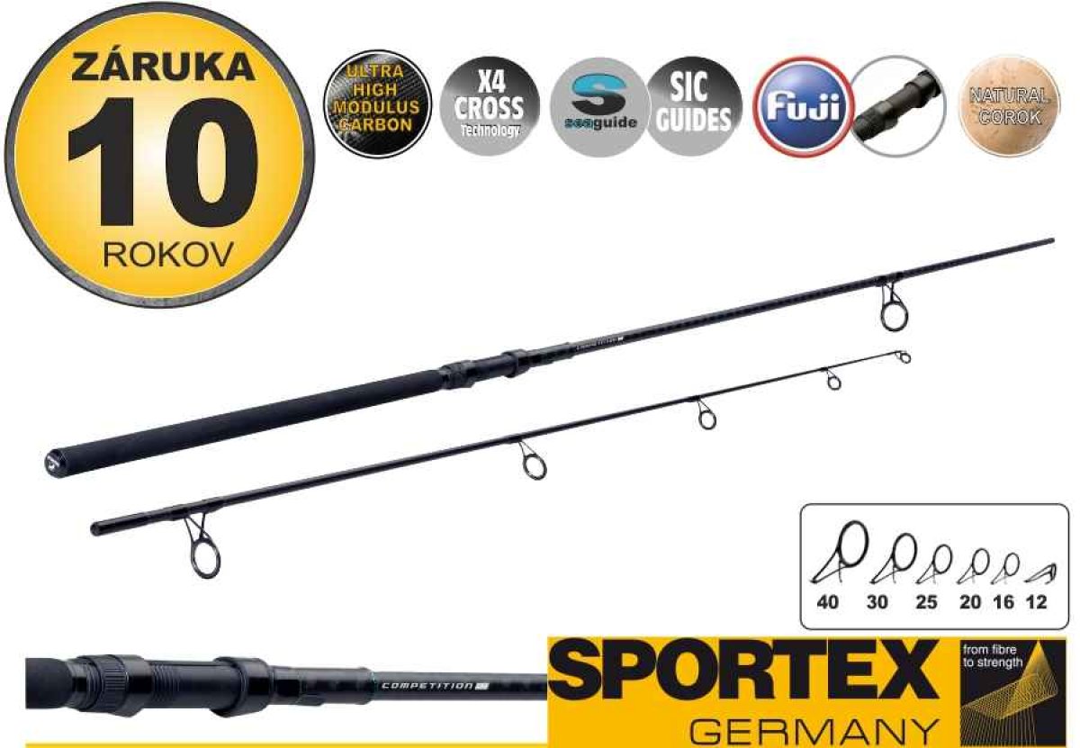Kaprové pruty SPORTEX Competition CS-4 Breakout 2ks: 13ft-399cm. 3,75lb. M80