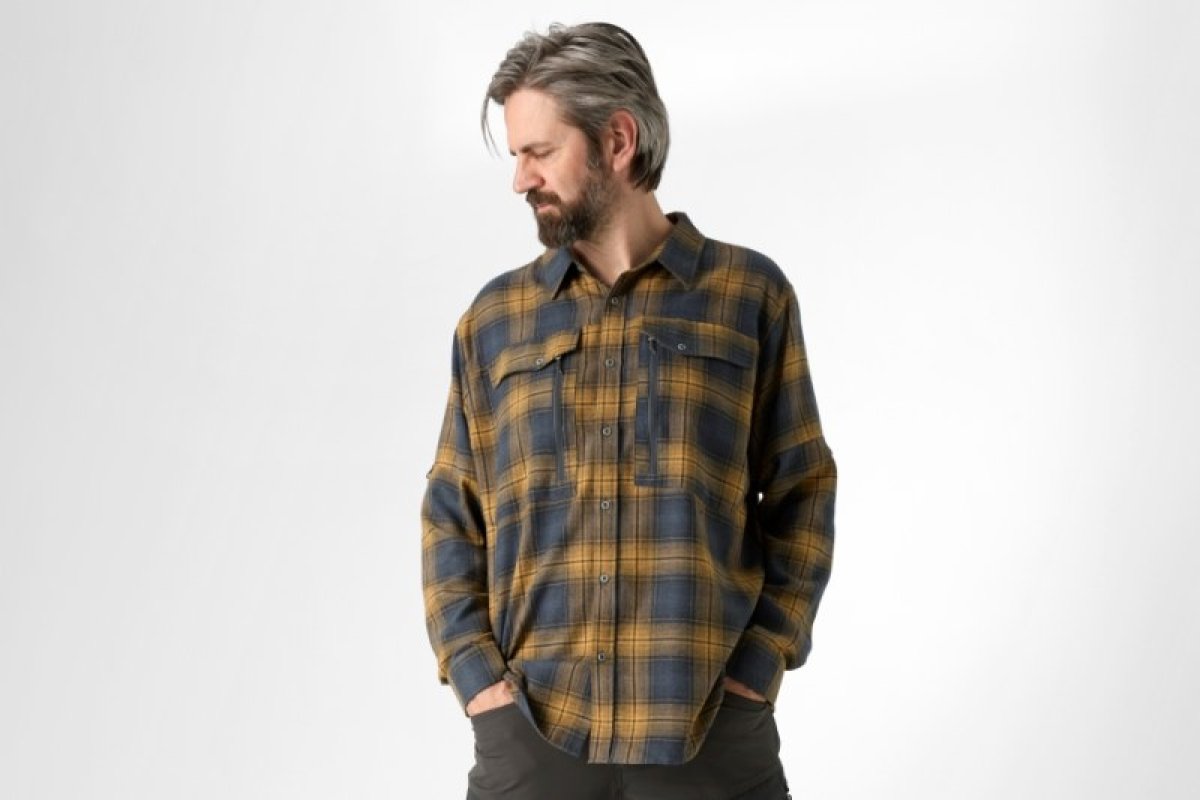 Košile s dlouhým rukávem Ezmar All Year žluto-šedá 3XL