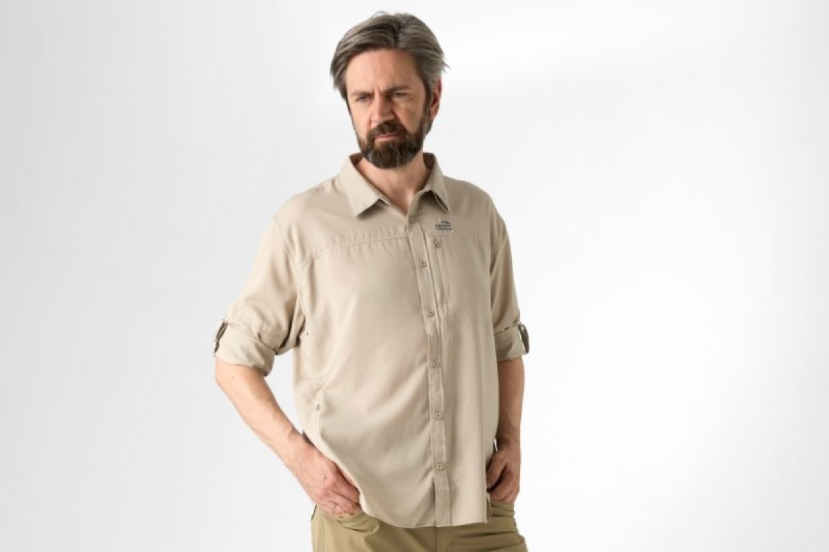 Košile s dlouhým rukávem Ezmar Light khaki XL