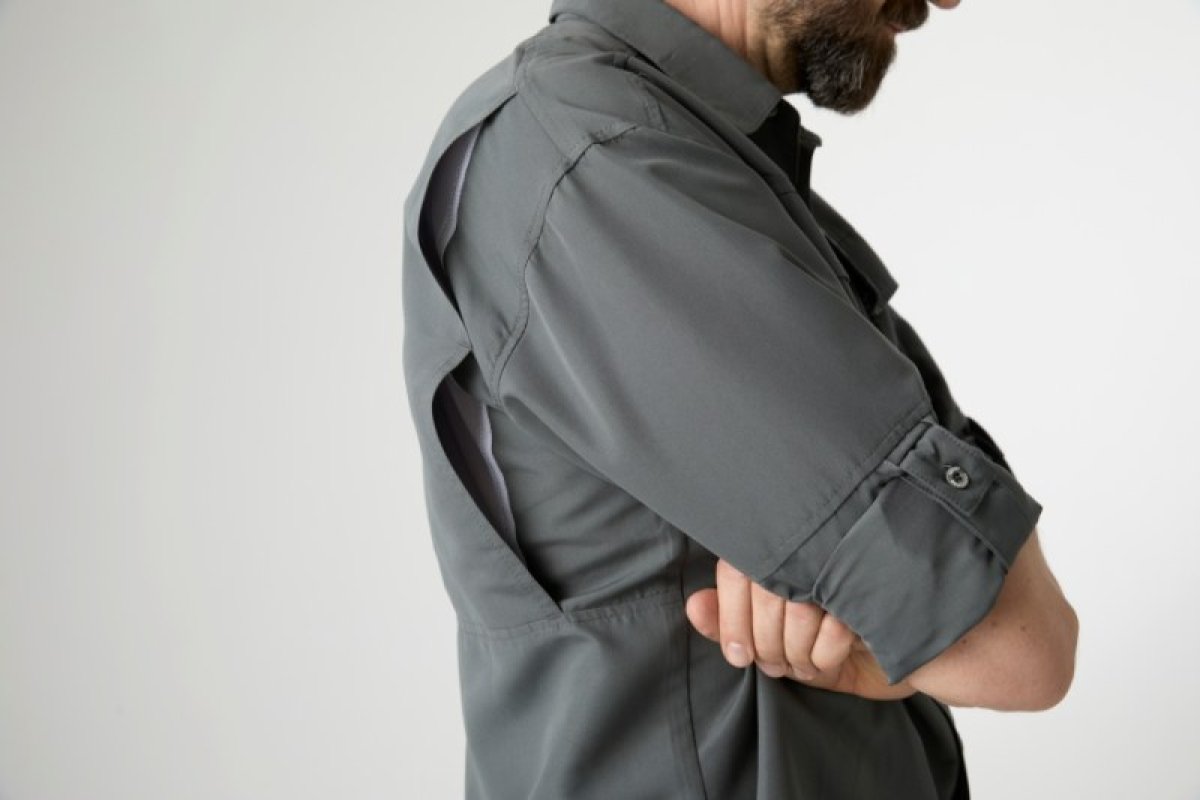Košile s dlouhým rukávem Ezmar mid weight soft šedá 3XL