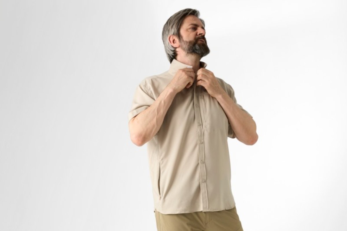 Košile s krátkým rukávem Ezmar Light khaki M