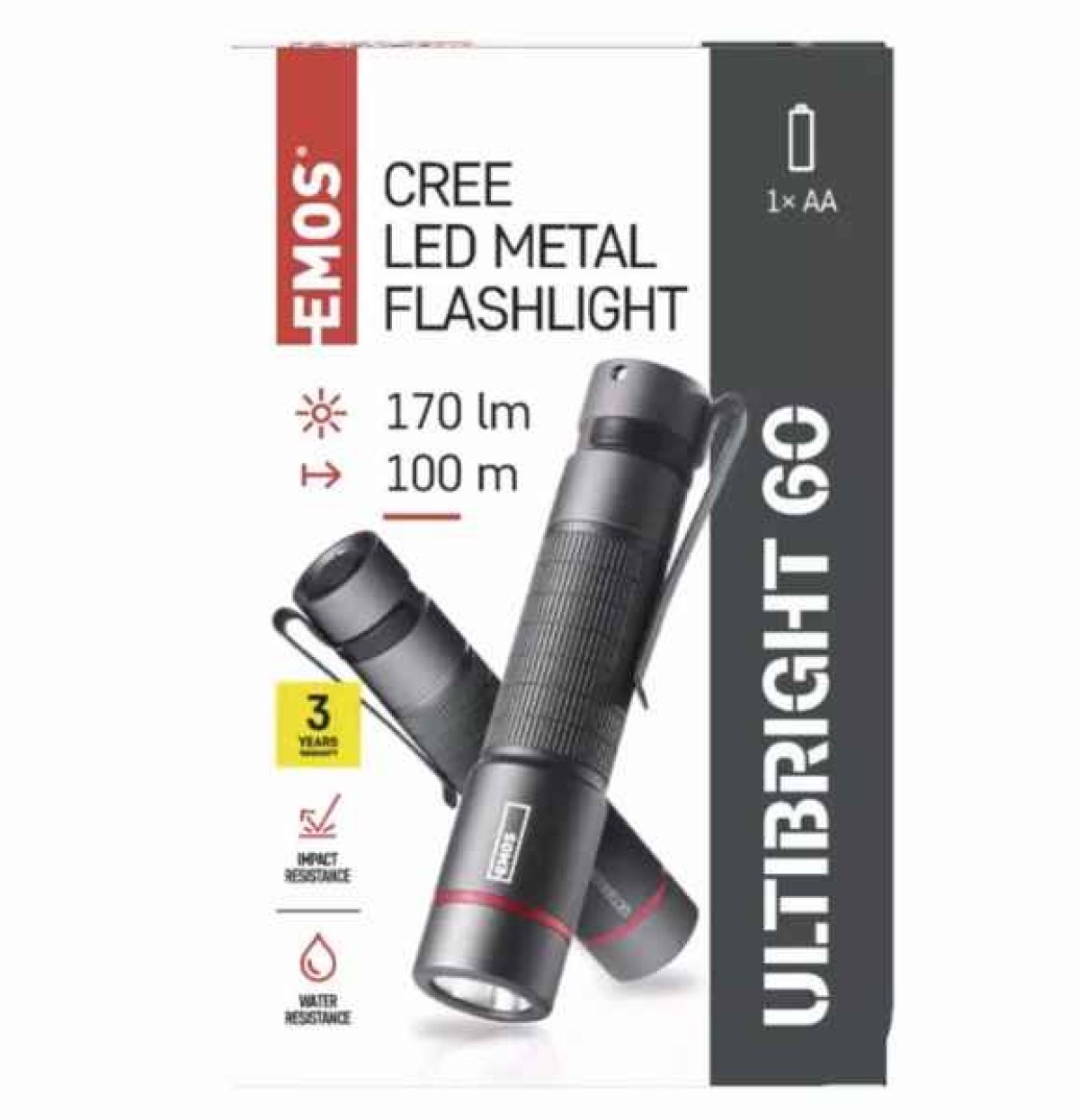 LED svítilna ULTBright 170lm, dosvit 100 m