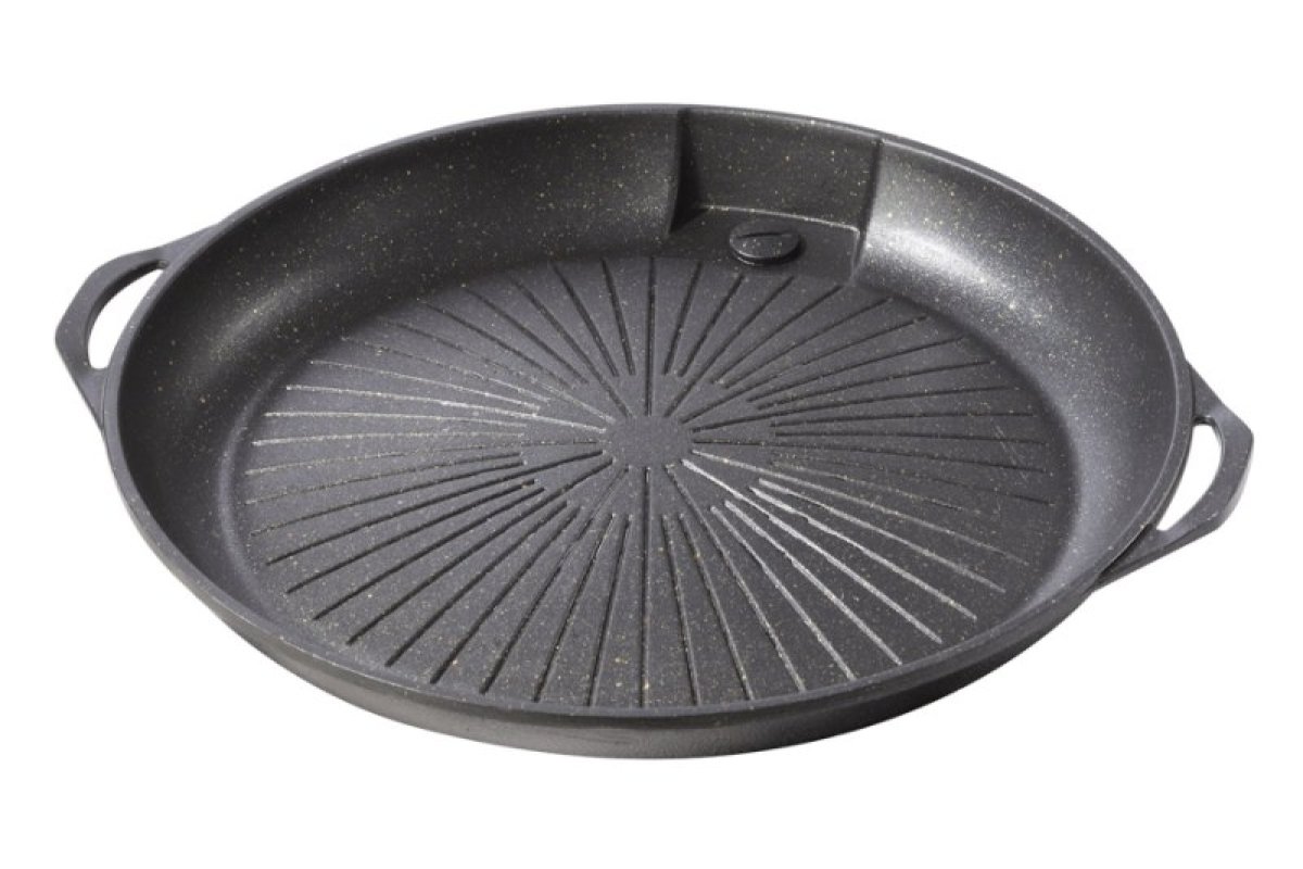 Litinový grilovací rošt s výpustí průměr 34cm