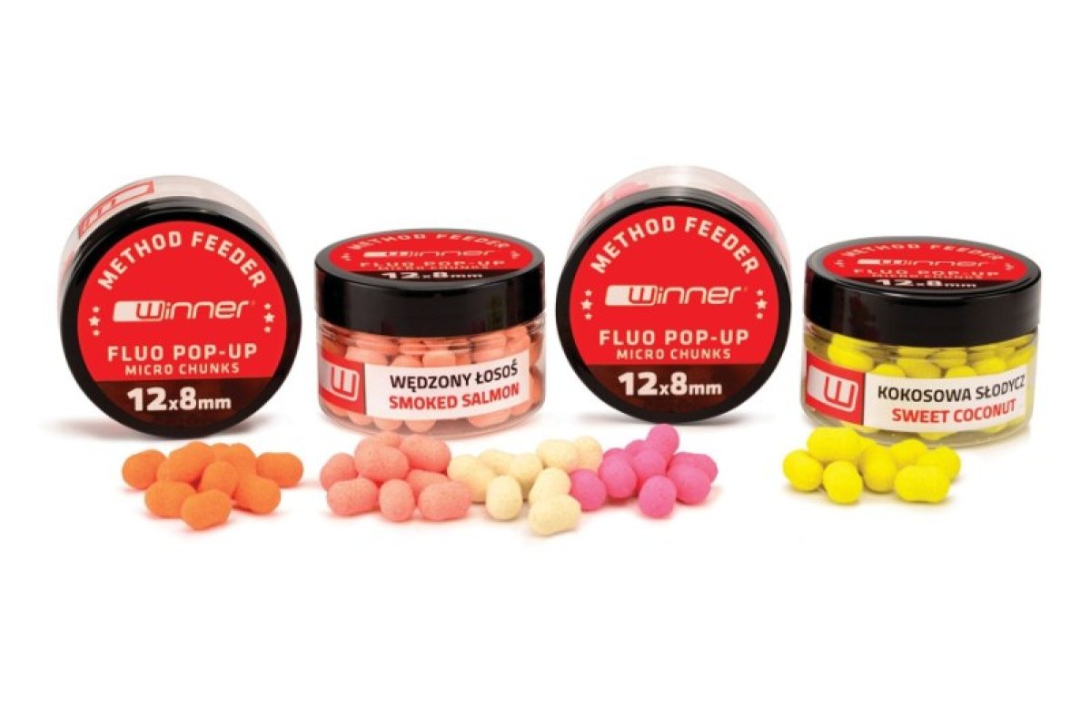 Method Feeder Fluo Pop-Up Micro Chunks 12x8mm / 20g Jahoda
