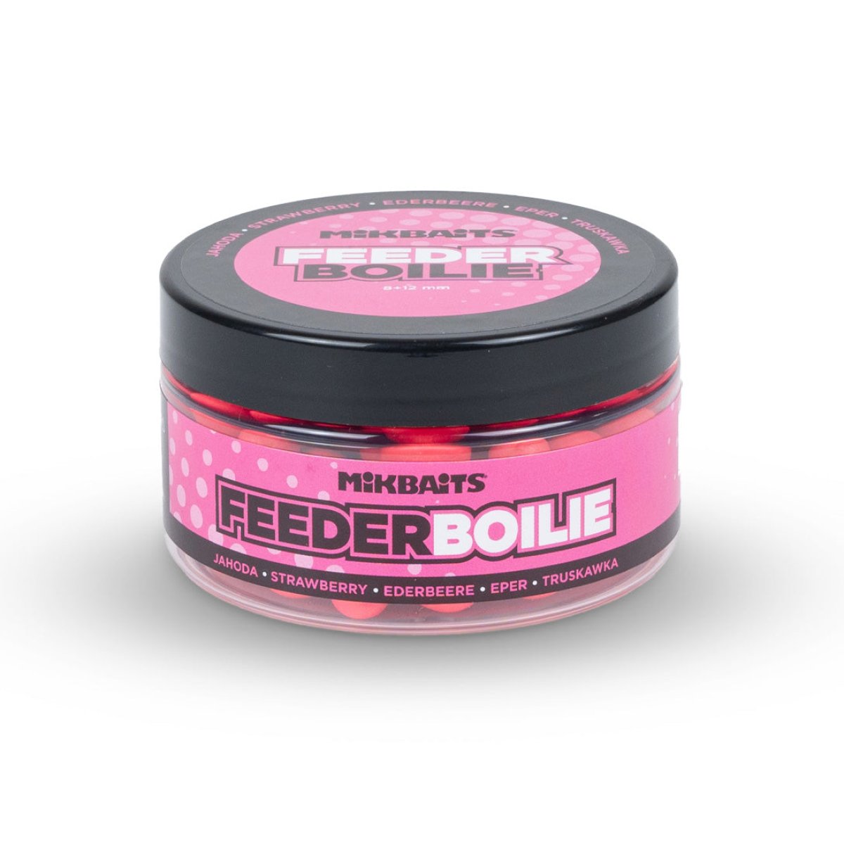 Mikbaits Feeder boilie 100ml Jahoda - 8 + 12 mm