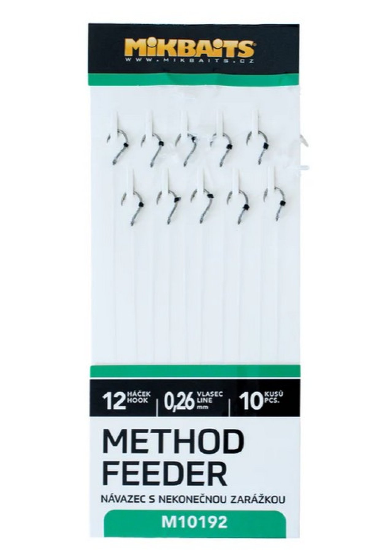 Mikbaits Method Feeder Návazce s nekonečnou zarážkou č.12 - 10 ks