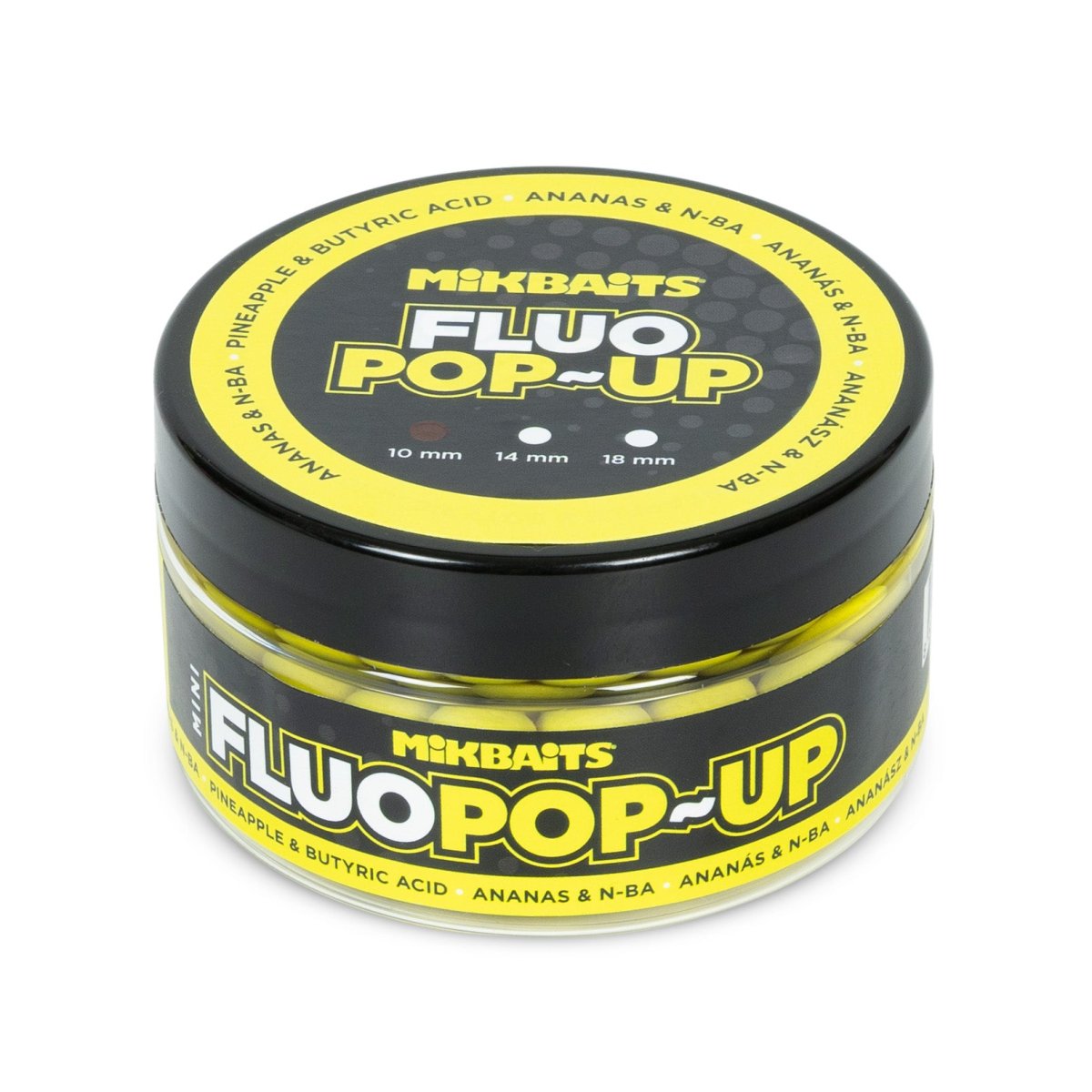 Mikbaits Mini Plovoucí fluo boilie 100ml Ananas N-BA