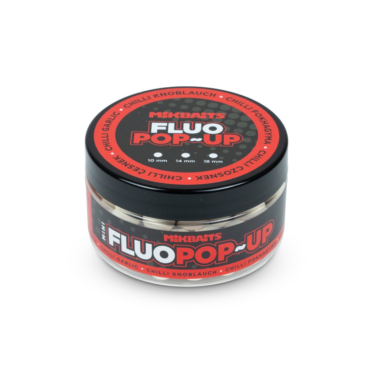 Mikbaits Mini Plovoucí fluo boilie 100ml Chilli Česnek 10mm