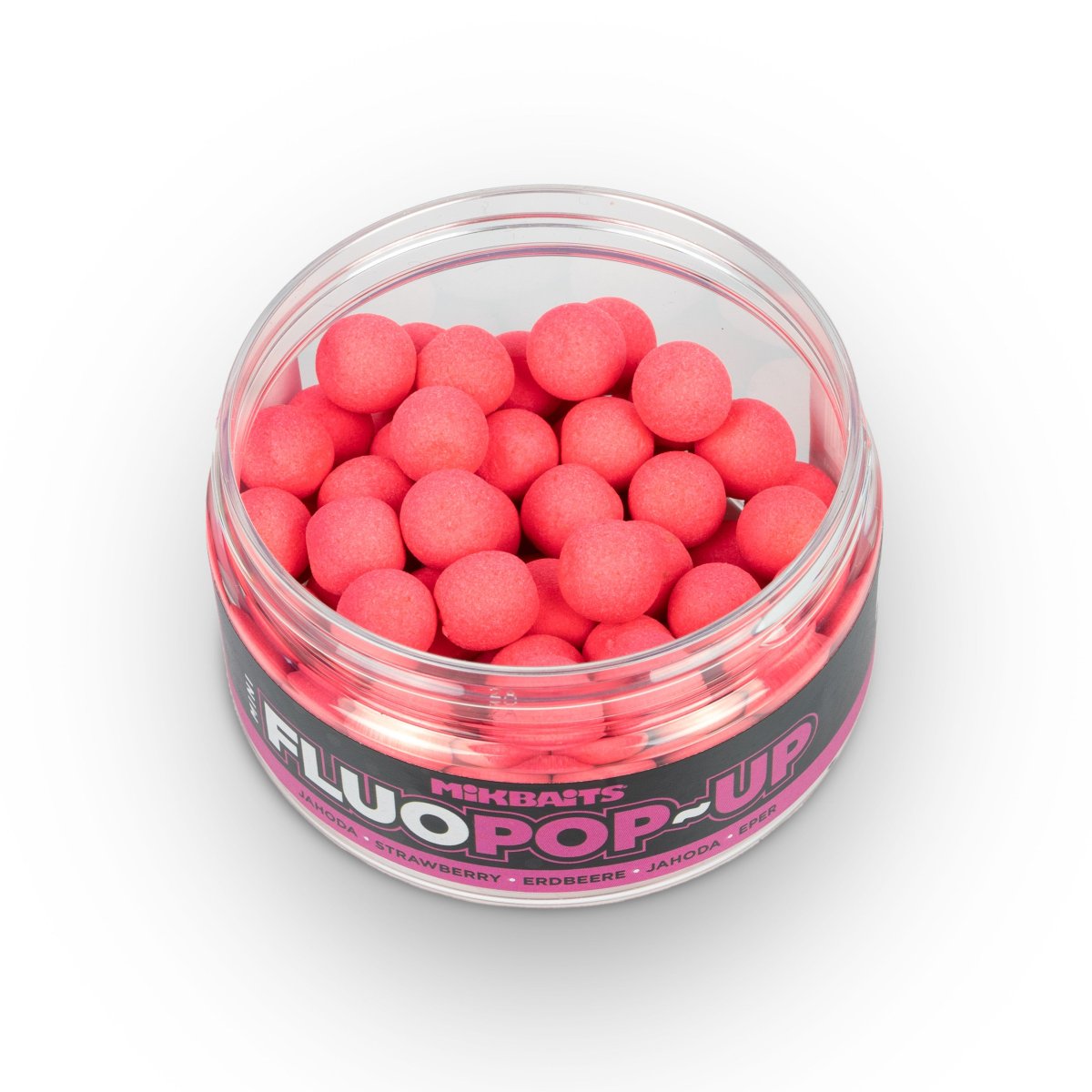 Mikbaits Mini Plovoucí fluo boilie 100ml Jahoda