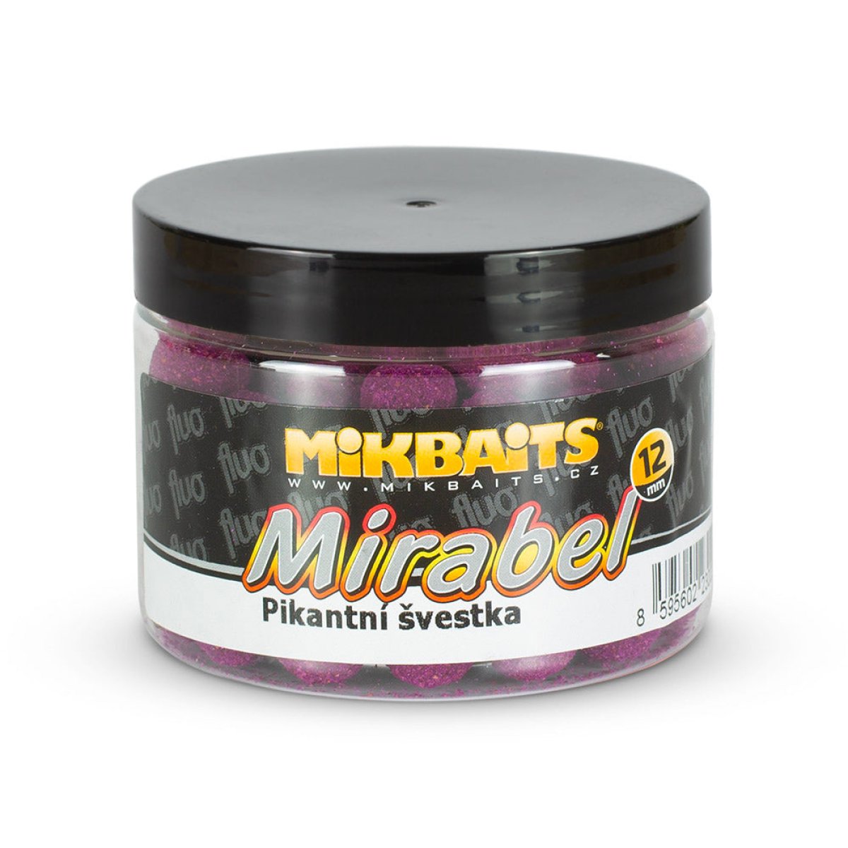 Mikbaits Mirabel Fluo boilie 150ml Pikantní švestka - 12mm