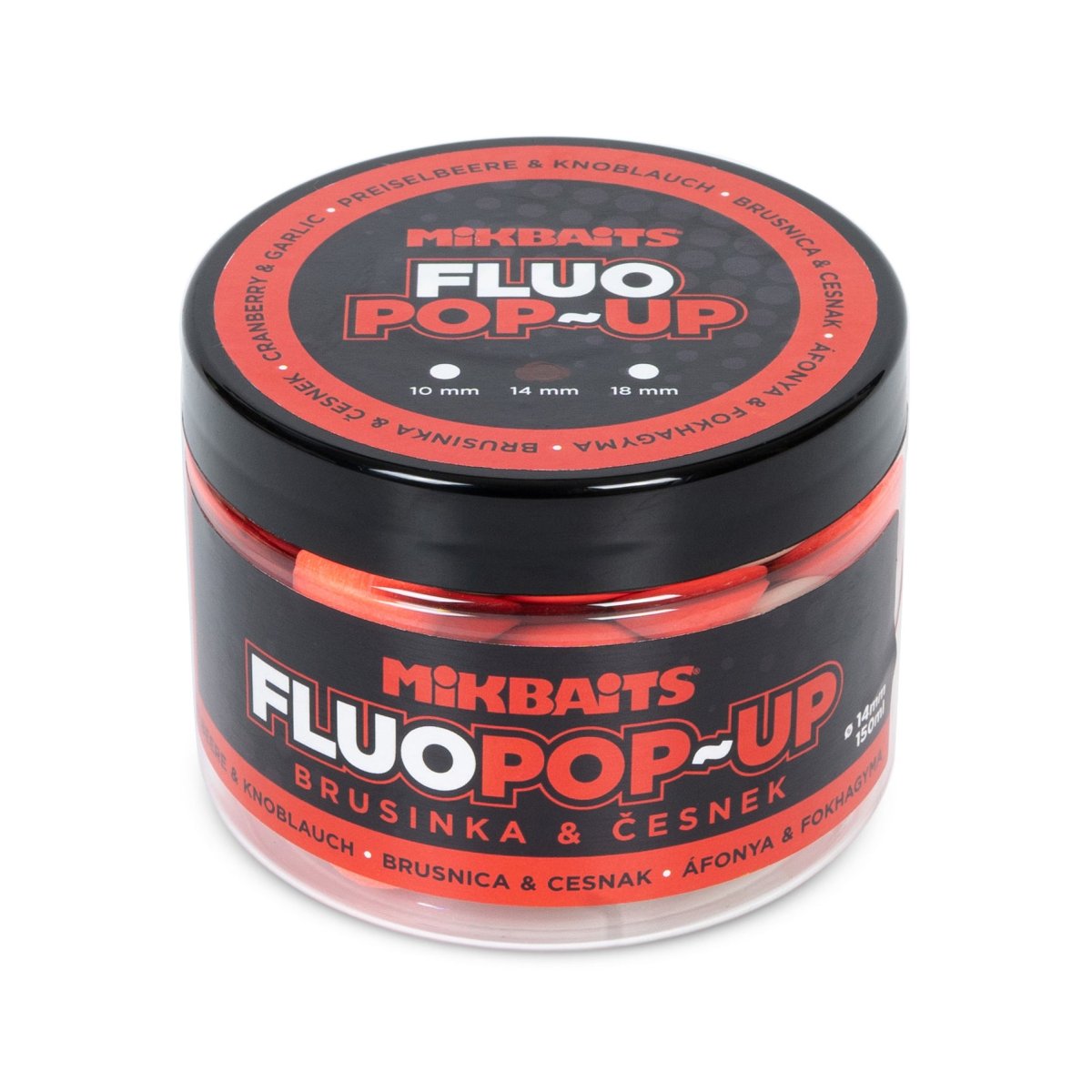 Mikbaits Plovoucí fluo boilie 150ml 150ml Brusinka Česnek 608