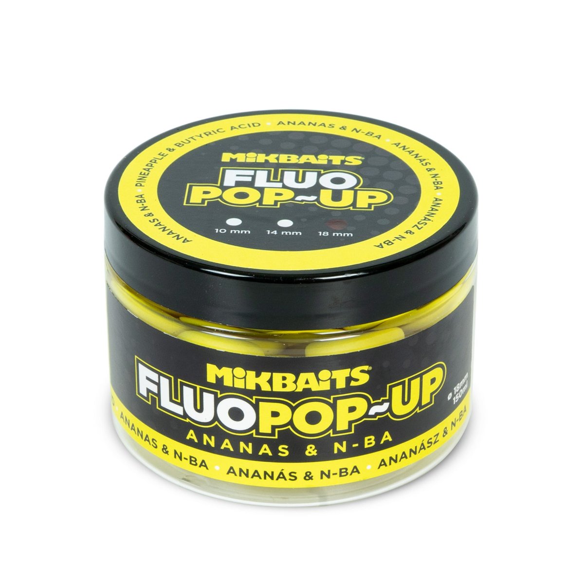 Mikbaits Plovoucí fluo boilie 150ml Ananas N-BA 600
